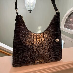 Brahmin  Crocodile-Embossed Shoulder Bag